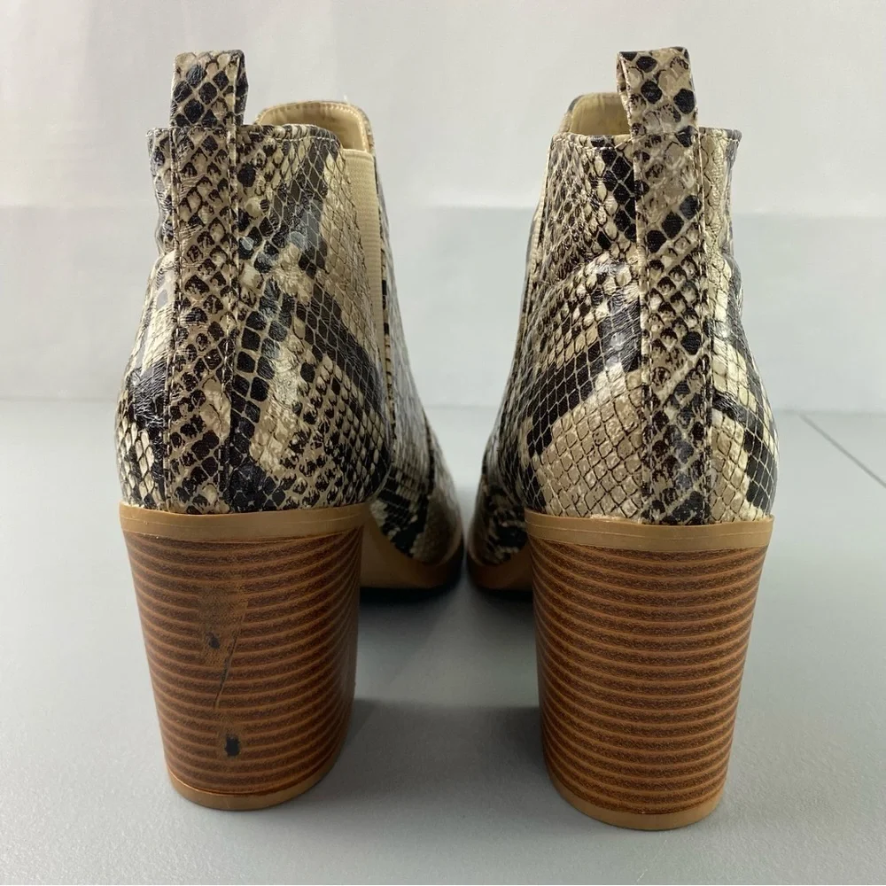 Altar’d state ankle booties faux snake skin chunky heel womens sz US 7.5